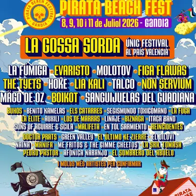 imagen del concierto de Pirata Beach Fest 2026 en gandia