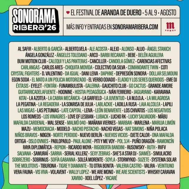 imagen del concierto de Sonorama Ribera 2026 en aranda de duero