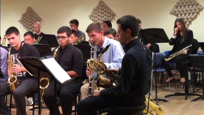 Unión Musical Estellesa y Banda Sinfónica del Conservatorio Amaniel de Madrid