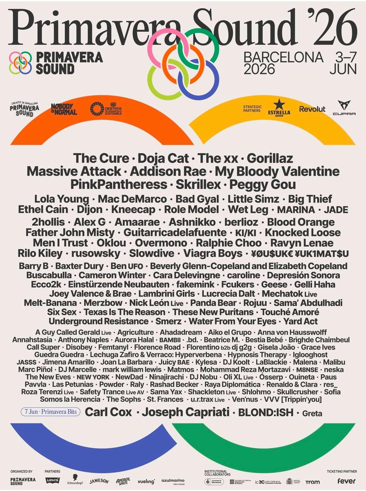 Primavera Sound Barcelona 2026 | Cartel, entradas, horarios y alojamiento