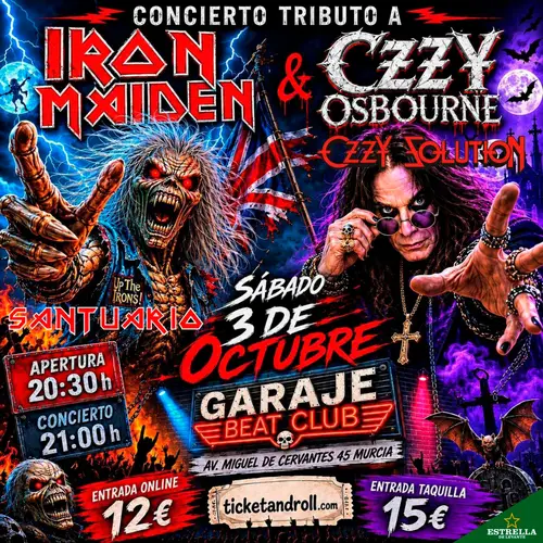 Tributo a Iron Maiden & Ozzy Osbourne en La Sala Buda Benavente (Benavente) (Benavente)