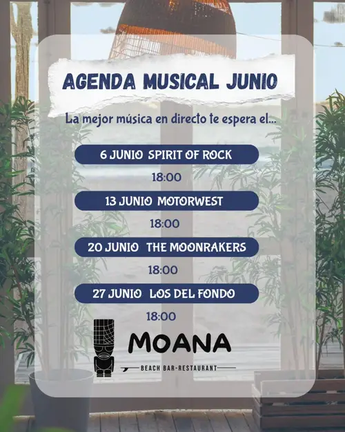 The Moonrakers en Moana Beach Bar – Restaurant (Cádiz)