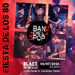 Cartel de La Banda del Pop en vivo para la Fiesta Remember de los 80 en Black Note Club