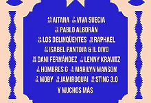 Cartel oficial con la programación de conciertos del Icónica Santalucía Sevilla Fest 2026 en la Plaza de España de Sevilla