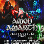 Cartel oficial de la gira de Amon Amarth con Orbit Culture y Soilwork en España 2026