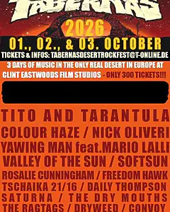 Tabernas Desert Rock Fest 2026: El desierto de Almería ruge con Tito & Tarantula, Colour Haze y Nick Oliveri