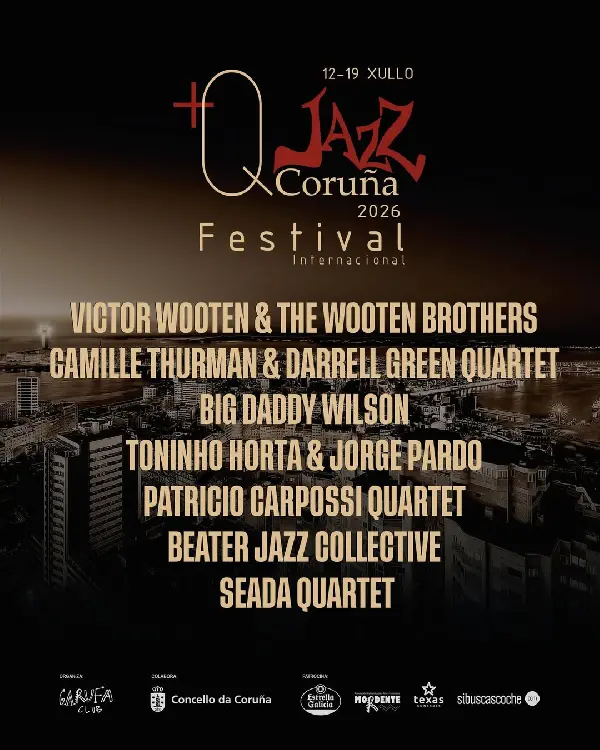 Cartel oficial del XII Festival Internacional +QJazz A Coruña 2026