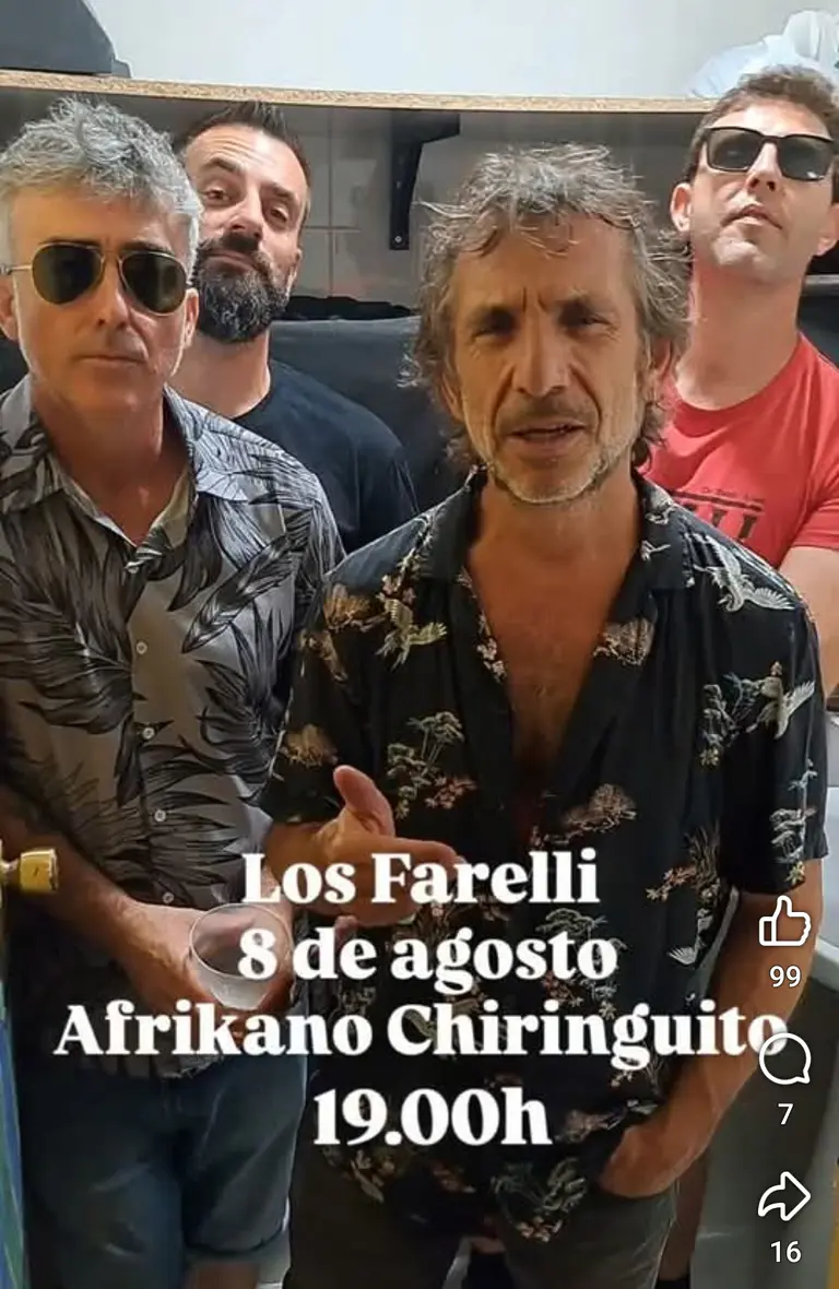 Cartel oficial del concierto de Los Farelli en El Afrikano de Sanlúcar de Barrameda el 8 de agosto de 2026