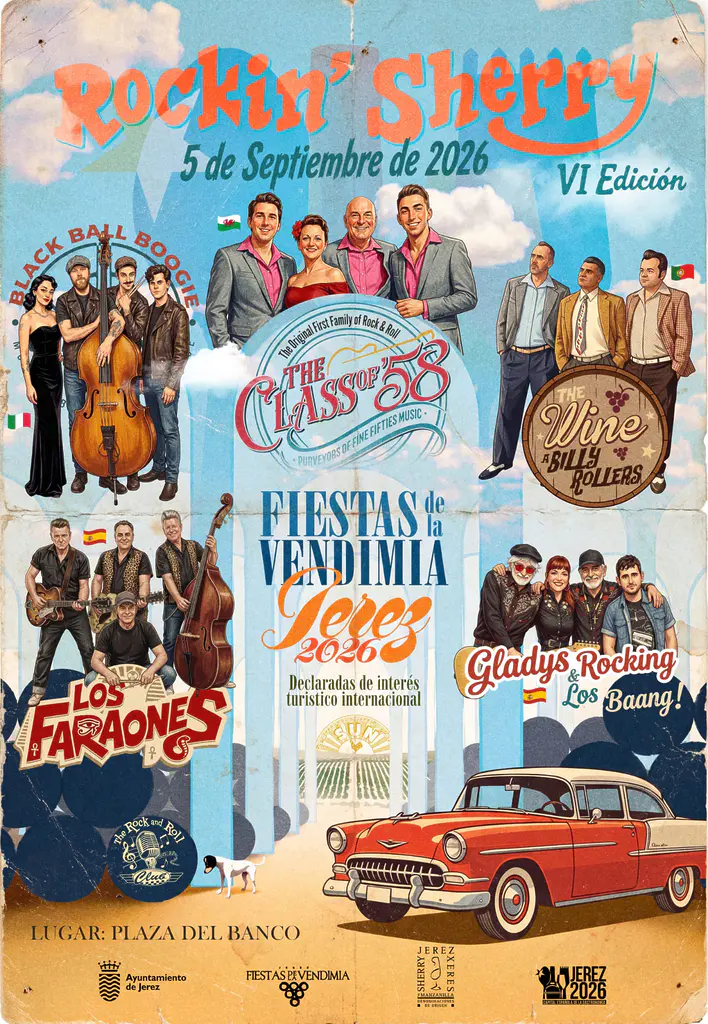 El festival Rockin’ Sherry celebra su VI edición en las Fiestas de la Vendimia de Jerez con The Class of ’58 a la cabeza