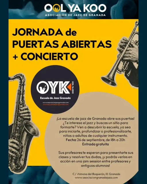Profesores y antiguos alumnos de la Escuela de Jazz Granada en Ool Ya Koo Asociación de Jazz (Granada)