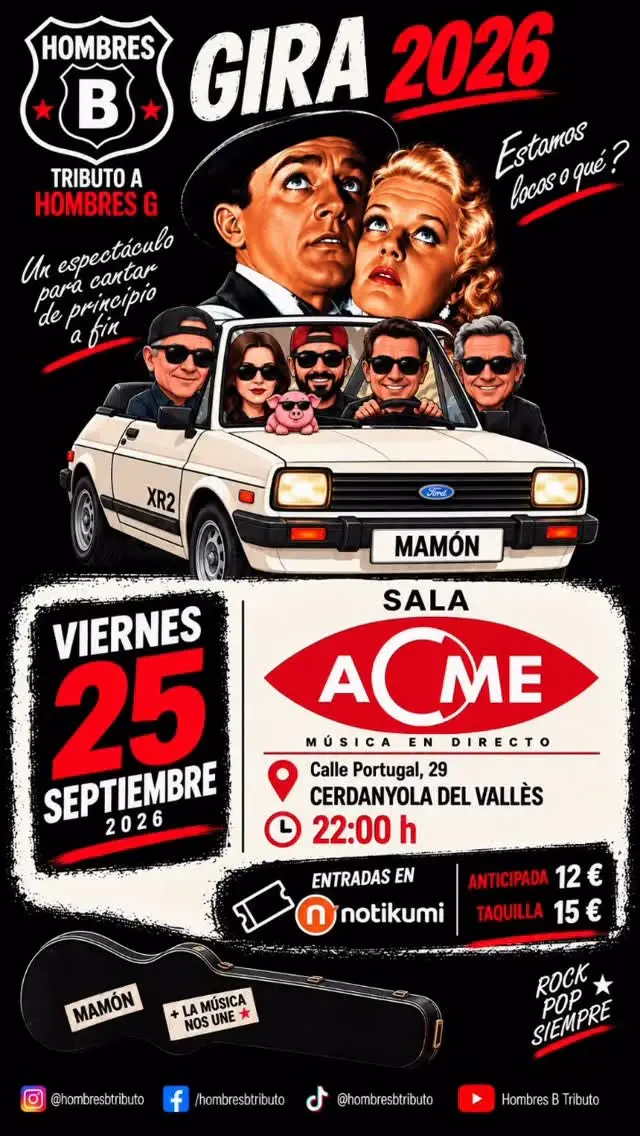 Hombres B (Tributo a Hombres G) en Sala ACME (Cerdanyola Del Vallès)