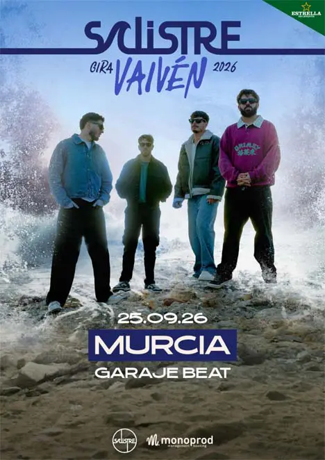 Cartel oficial de Salistre Gira Vaivén 2026 en Sala Garaje Beat Club Murcia
