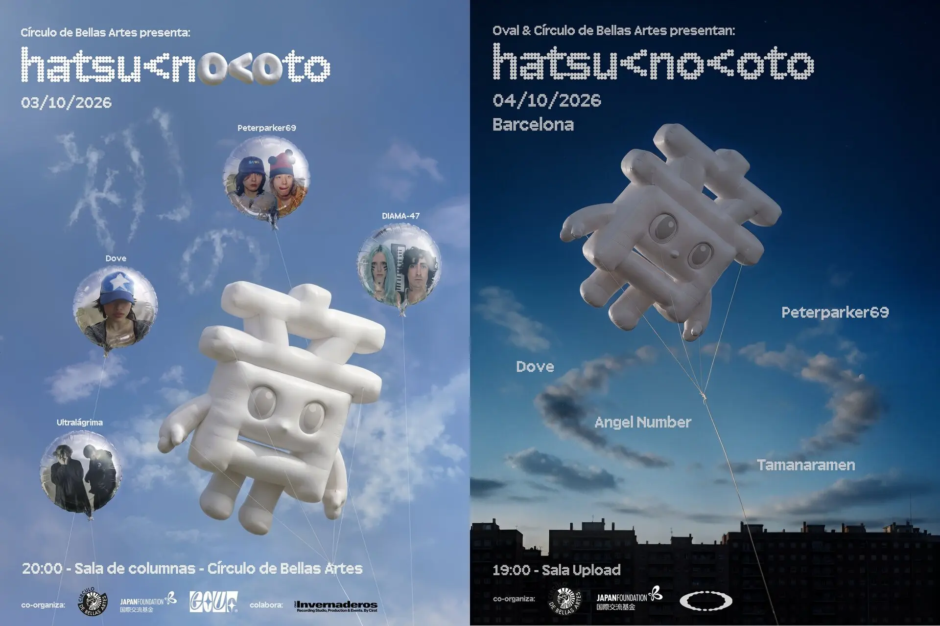 Cartel Oficial Festival hatsu<no<oto 2026 Madrid y Barcelona