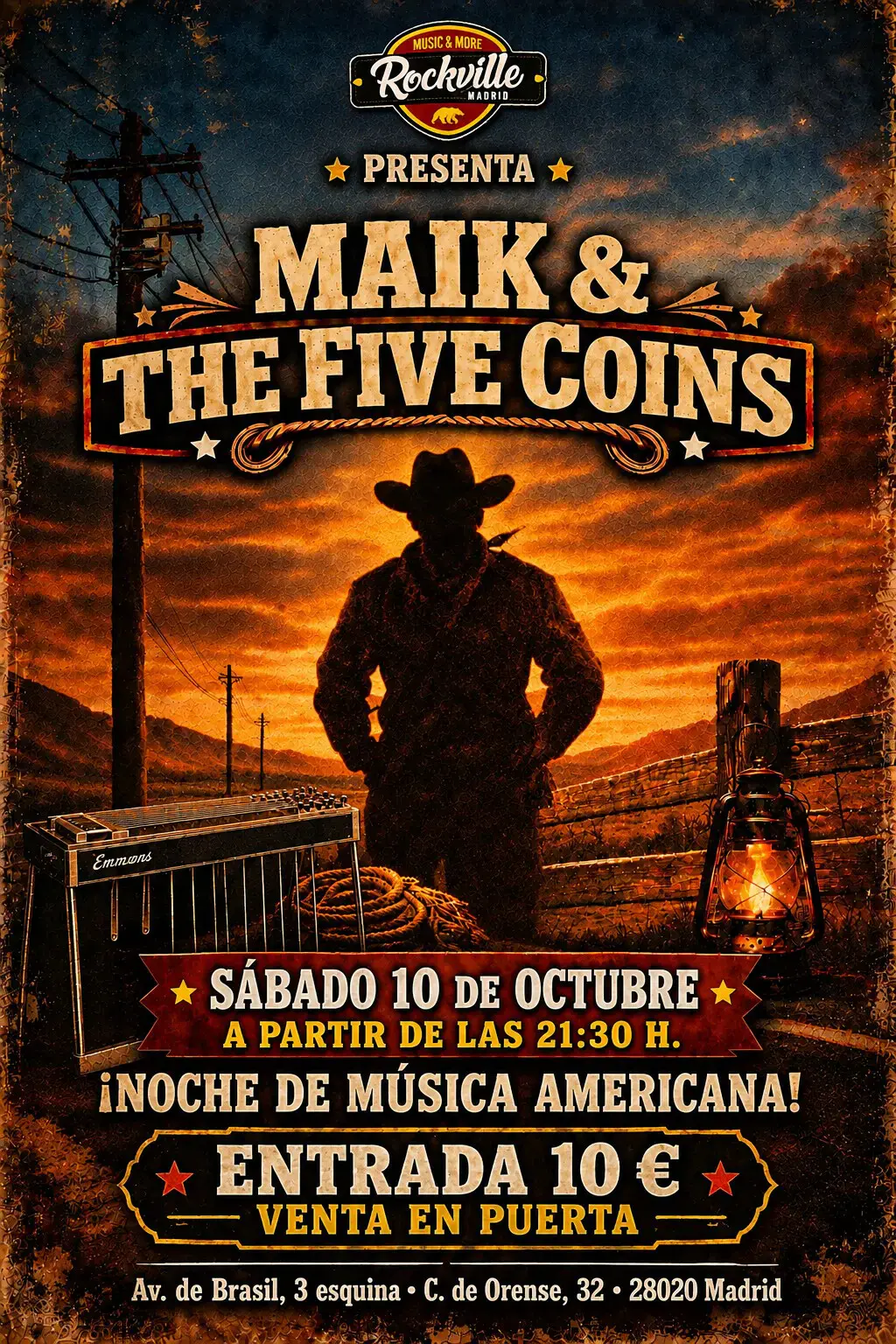 Maik & The Five Coins en Sala Rockville (Madrid)