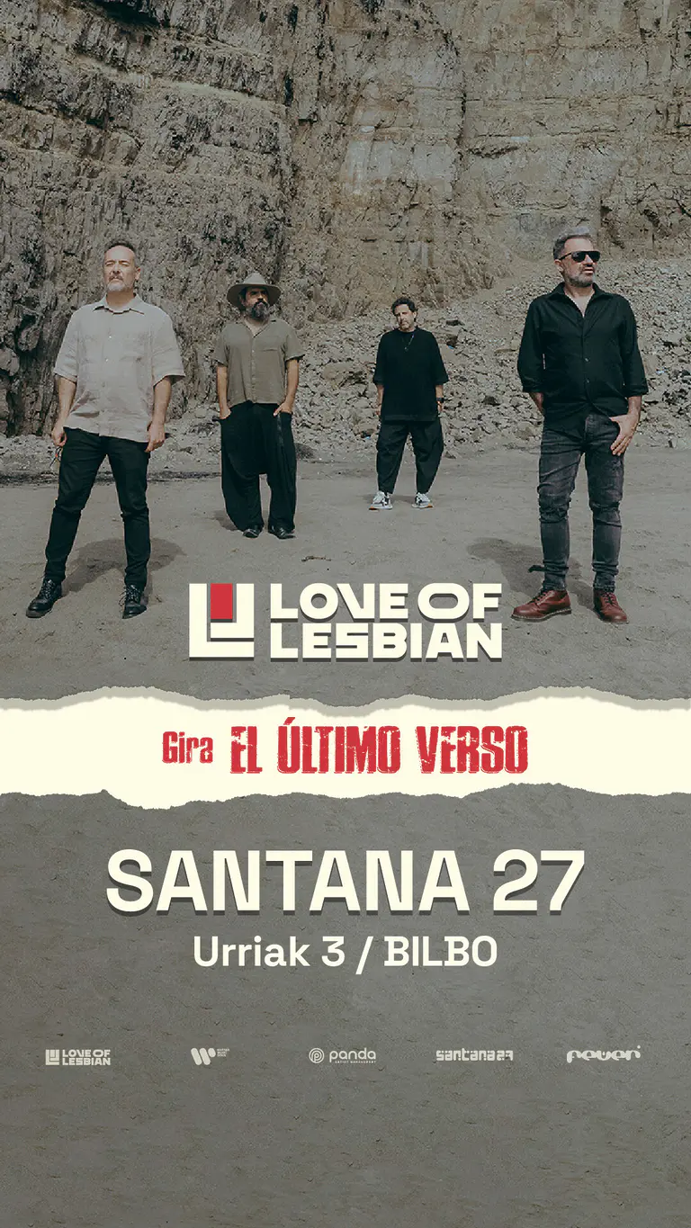 Cartel oficial del concierto de Love of Lesbian en Sala Santana 27 Bilbao - Gira El Último Verso