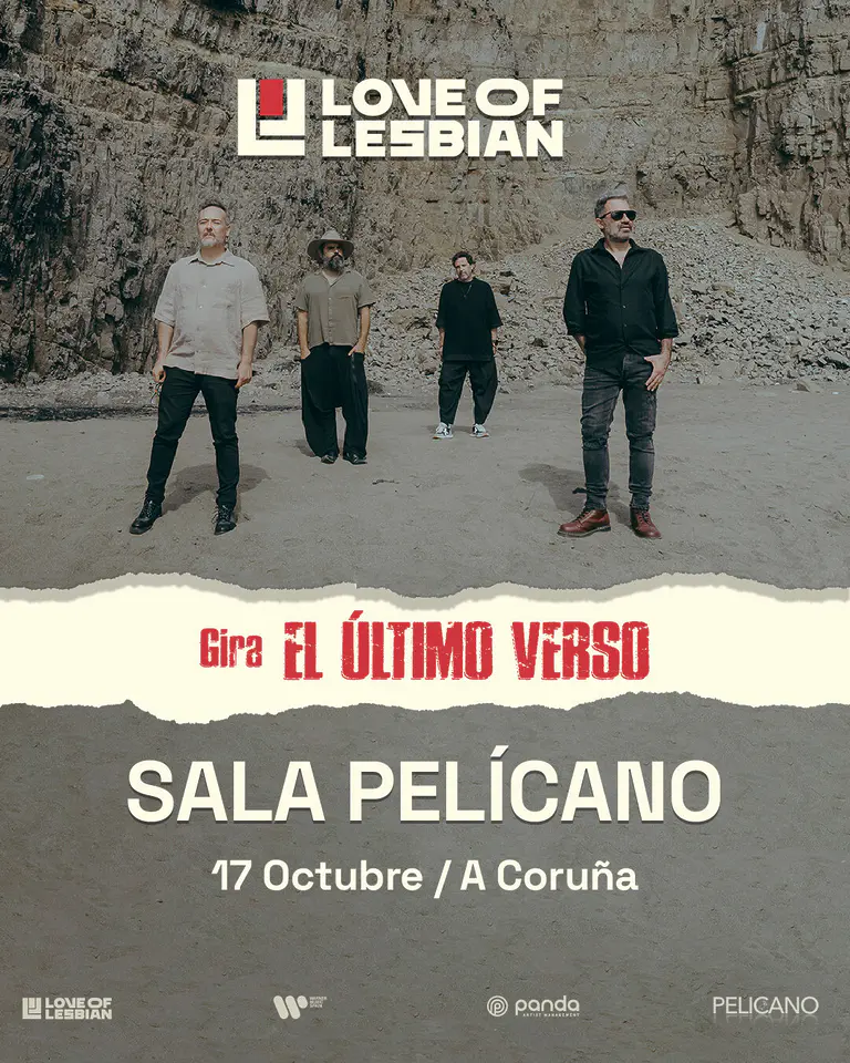 Cartel oficial del concierto de Love of Lesbian en Sala Pelí­cano A Coruña - Gira El Último Verso