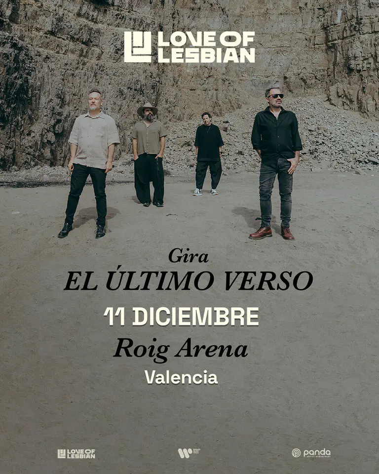 Cartel oficial del concierto de Love of Lesbian en Roig Arena Valencia - Gira El Último Verso