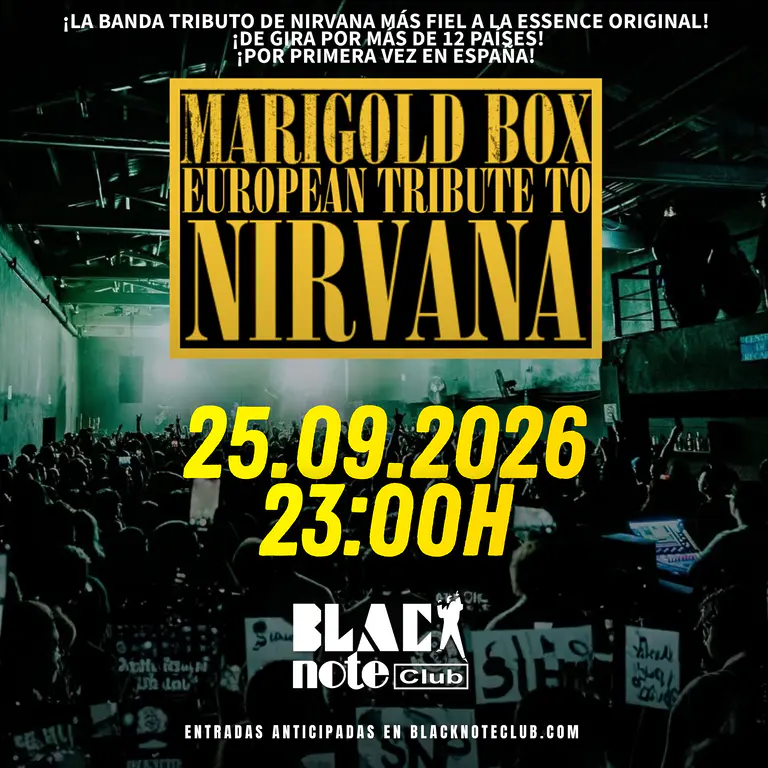 Cartel Marigold Box Tributo a Nirvana Black Note Club Valencia