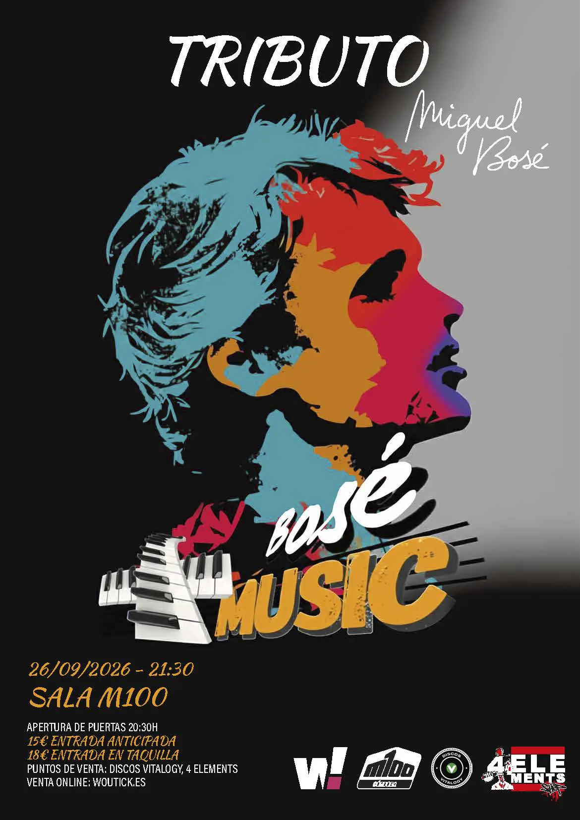 Bosé Music (Tributo a Miguel Bosé) en Sala M100 (Córdoba)