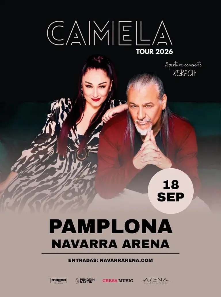 Cartel oficial de Camela y Xerach en Navarra Arena Pamplona