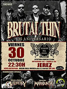 Brutal Thin ruge 35 años de resistencia en La Guarida del Ángel junto a miembros de Overdry y Marabunta
