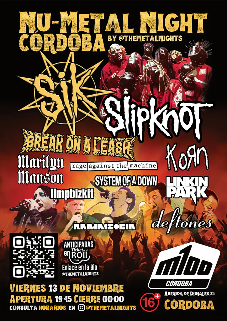 NU-METAL NIGHT aterriza en Córdoba el 13 de Noviembre