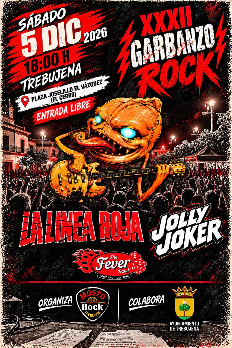 XXXII Garbanzo Rock de Trebujena: Guitarras al rojo vivo, pólvora sleaze contundencia punk y mucho Rock & roll combativo en El Cerro