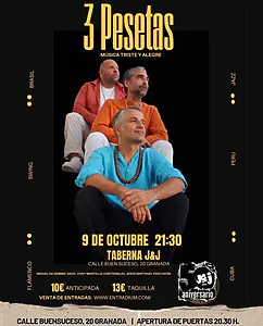 Las 3 Pesetas en Granada: Swing Acústico, Madera Noble y Maestría Instrumental en Taberna J&J