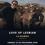 Cartel oficial del concierto de Love of Lesbian en Sala La Riviera Madrid 2026