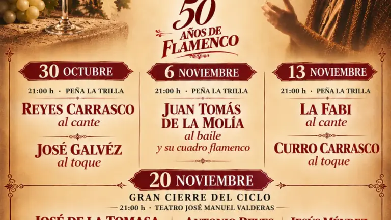 XXIII Ciclo de Flamenco y Mosto Peña Cultural Flamenca La Trilla 50 años de Flamenco